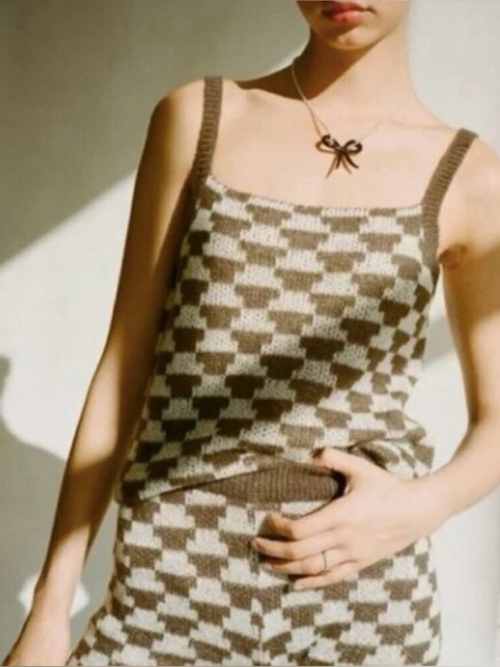 Lisa Says Gah Lucinda Mocha Knit Two Piece Set